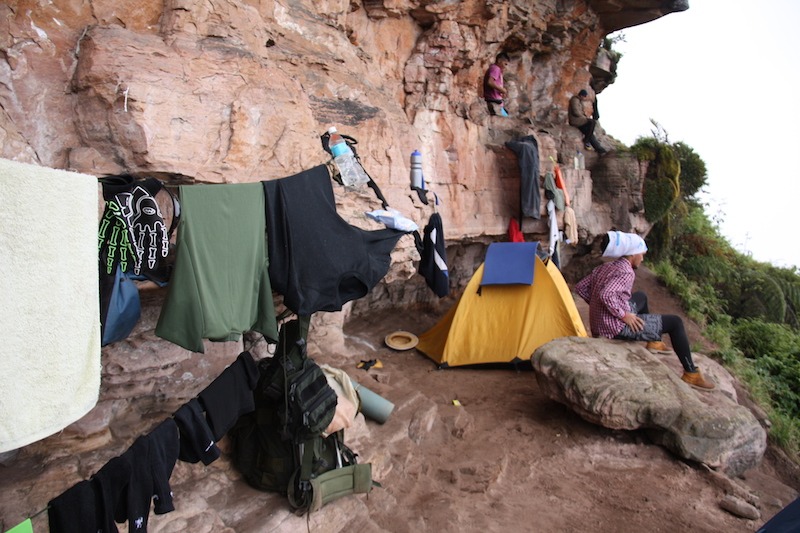 First camp at the top of Mount Roraima