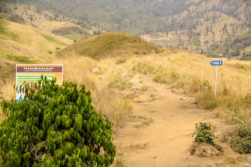 Caminho Pos 3 Trilha Vulcão Indonésia Monte Rinjani