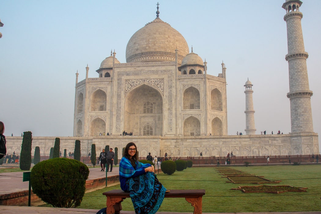 Viajando sozinha no Taj Mahal na Índia